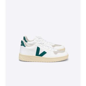 Women's Veja V-10 CWL Shoes White/Green | SG 574AHK